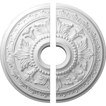 Ekena Millwork Tellson Ceiling Medallion, Two Piece (Fits Canopies up to 6 3/4"), 30 5/8"OD x 6"ID x 2 1/2"P CM30TE2-06000
